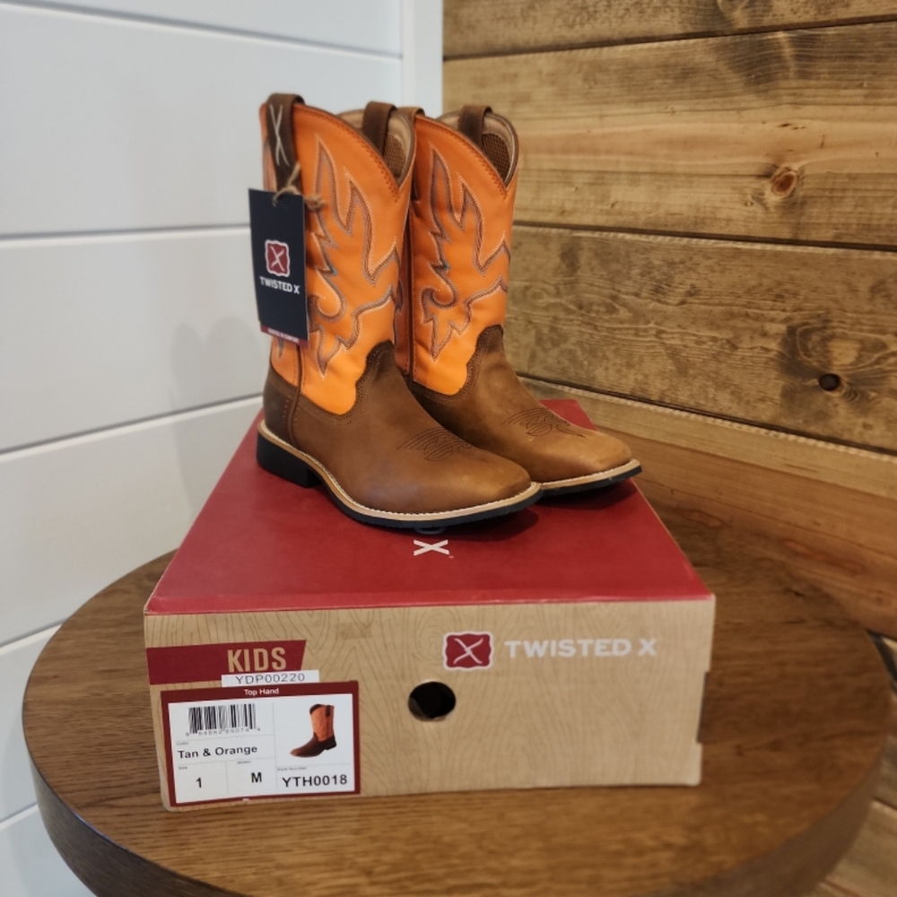 Twisted X Kids Boots - Tan and Orange